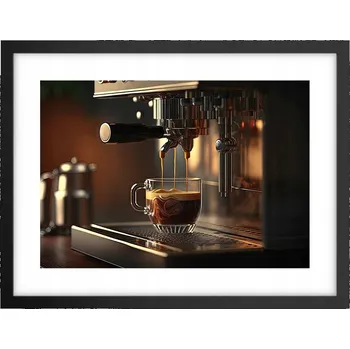 Obraz Obraz plakát v černém rámu do obýváku 40x30 káva foto plakáty na zeď