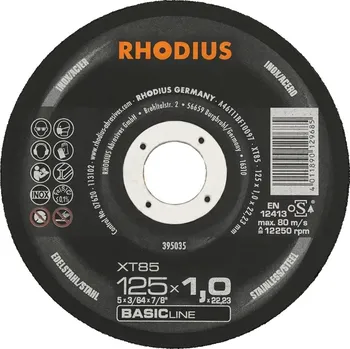 Řezný kotouč Řezný kotouč na ocel a nerez 125x1 RHODIUS XT85 BASIC line