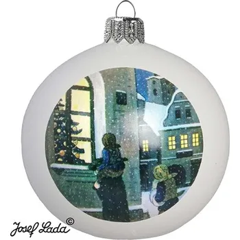 Ladovská ozdoba Štědrý večer za oknem