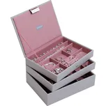 Stackers, Krabička na šperky Stackers trojitá classic růžovo-šedá - Formadore