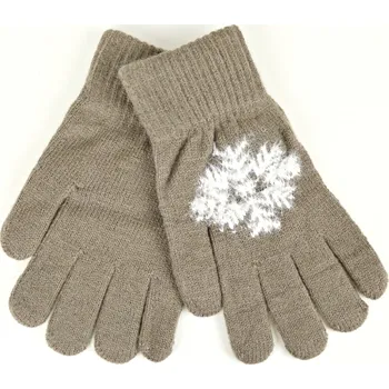 Rukavice SANDROU Dámské pletené prstové rukavice R05 Barva: hnědá