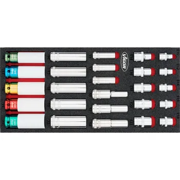 Sada nástrčných klíčů v pěnové výplni, 26 ks, VIGOR - V7323