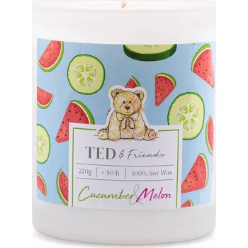 Svíčka Ted&Friends Sójová svíčka Cucumber & Melon - 220g