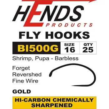 Rybářský háček HENDS BL 500G - bez zp.hrotu zlatý Velikost: 10, Balení: 25 ks