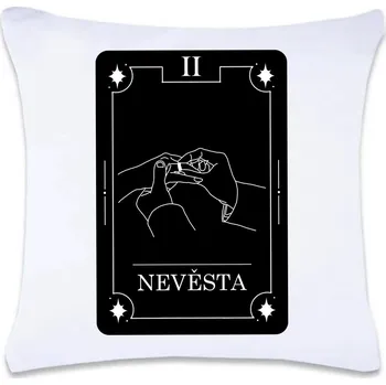 Dekorativní polštářek DOBRÝ TRIKO Polštář s potiskem 40 x 40 cm Nevěsta tarot Oboustranný tisk: NE