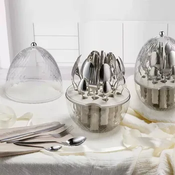 Příbor Sada 24ks příborů ve stojanu BRANDANI (barva - stříbrná)