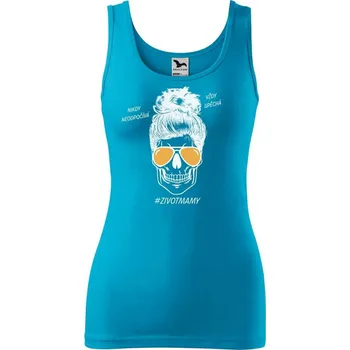 DOBRÝ TRIKO Dámské tílko s potiskem Život mámy Velikost: M, Barva: Tyrkysová