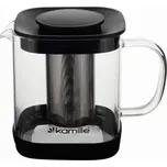 Konvice na čaj skleněná s nerezovým sítkem 1 l Kamille hran