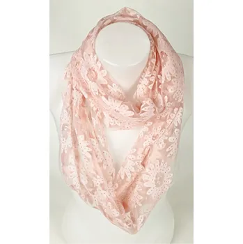 Šála UNI Tunelová šála s hedvábím vzor vz. 3 Barva: růžová