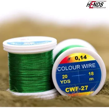Umělá nástraha HENDS COLOUR WIRE - SV. ZELENÁ CW..27 Průměr: 0,14 mm