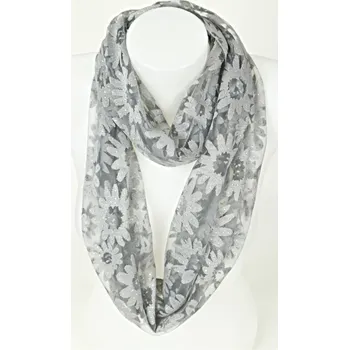 Šála UNI Tunelová šála s hedvábím vzor vz. 3 Barva: černá