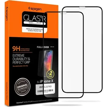Spigen Glass FC 2 Pack tvrzenné sklo iPhone 11 Pro/XS/X černé, 057GL23120