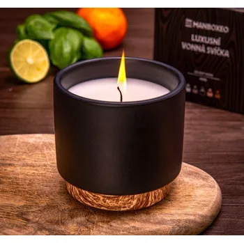 Svíčka Velká svíčka v keramice - Limetková bazalka & Mandarínka 400 g