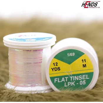 Umělá nástraha HENDS FLAT TINSEL - PERLEŤOVÁ BÍLÁ SE ZELENÝM EFEKTEM LPK05