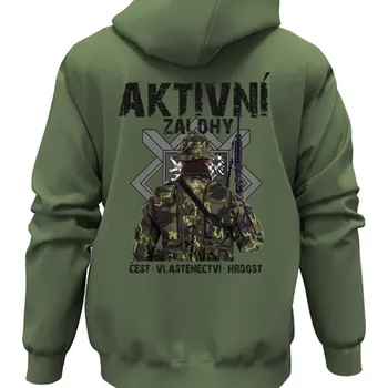 Pánská mikina STRIKER Mikina AKTIVNÍ ZÁLOHY Barva: Olivová, Velikost: XL