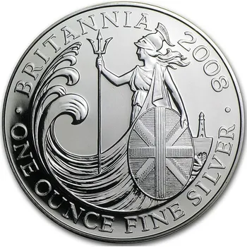 Royal Mint UK Britannia stříbrná mince 1oz 2008