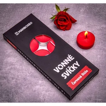 Svíčka Sada 10 čajových svíček - Červená růže 10x14 g