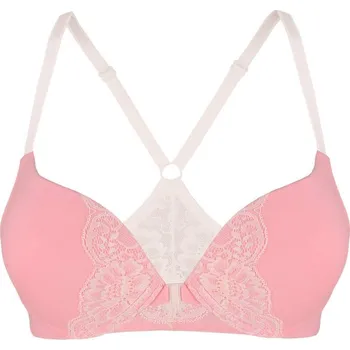 Podprsenka Jolanta vyztužená podprsenka přední zapínání 80B růžová