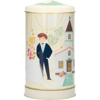 Dóza na potraviny Hrací skříňka / dóza na potraviny Nevěsta a Ženich 18cm Brandani (barva - bílá s motivem)