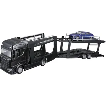 autíčko Bburago Scania 770S Black s Lamborghini Urus 1:43 Černá