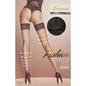 Dámské punčochy PESAIL Samodržící punčochy SA Velikost: M - L, Barva: černá