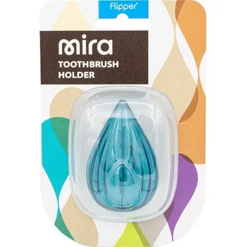 Zubní kartáček Flipper Mira ve tvaru slzy - MODRÁ - krytka na zubní kartáček
