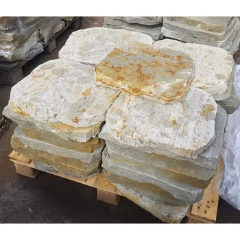 Zahradní dekorace ZahradniDekorace AKCE 10ks velkých šlapáků do zahrady z pískovce 50x50x4cm, odstín světlý