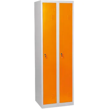 Šatní skříň JP - 600 skříň šatní, 1850x600x500 mm, 2-dílná, šedá/oranžová