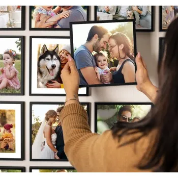 Samolepící dekorace Samolepící fotorámeček na zeď s fotkou - Černý