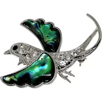 Brož Brož ptáček velký z Paua mušle