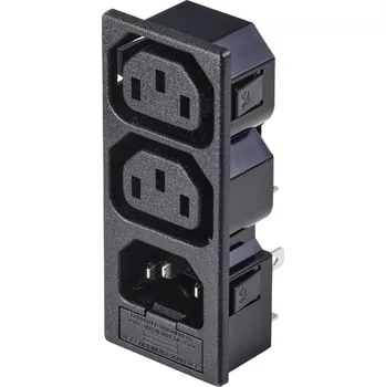 Elektrická zásuvka TRU COMPONENTS TC-10475852 IEC zástrčka C13/C14 C 13, 14 zásuvka, vestavná vertikální, zástrčka, vestavná rovná Počet ko