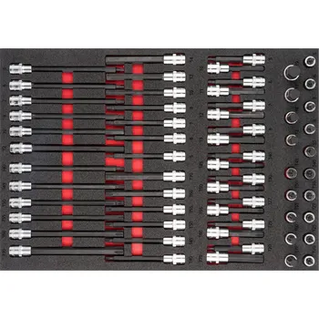 Nástrčné hlavice s bity v pěnové výplni, Imbus, Torx, 1/2", 62 ks, VIGOR - V6809