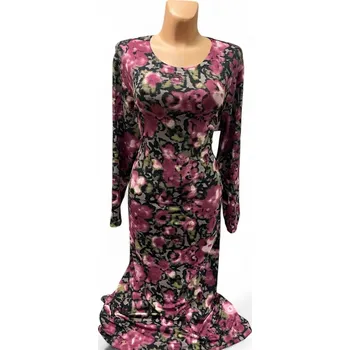 Dámské šaty Šaty s delším rukávem ALBÍNA, Barva Fialová, Velikost XL46, Materiál 96% Viskoza 4% Lycra