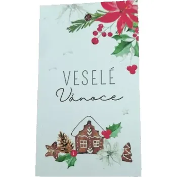Dárková taška Dárková vánoční kartička VESELÉ VÁNOCE