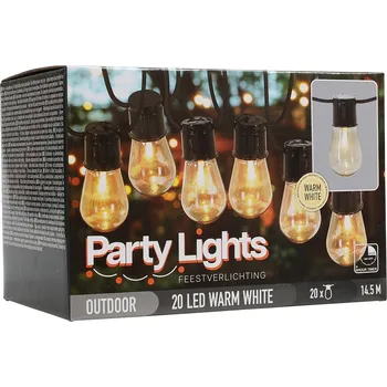 Vánoční dekorace Párty osvětlení, řetěz 20 LED žárovek, teplá bílá, délka 14,5 m
