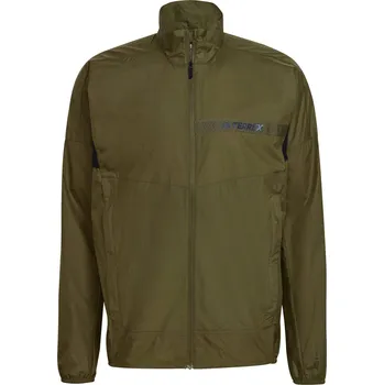 Pánská softshellová bunda Pánská Přechodná bunda ADIDAS MT WIND JACKE H53402 – Olivová M