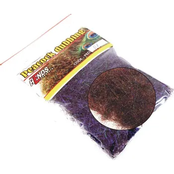 Umělá nástraha HENDS PEACOCK DUBBING BROWN DK / RED - Violet effect PED04