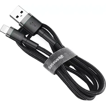 Datový kabel Baseus Cafule Cable odolný nylonový kabel USB / Lightning QC3.0 1.5A 2M , černá (CALKLF-CG1)