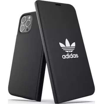 Pouzdro na mobilní telefon Originální pouzdro Adidas Booklet Case BASIC iPhone 12 Pro Max 6,7" černo bílá/black white 42228