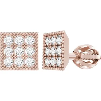Šperk Couple, Moderní náušnice Romi, růžové zlato se zirkony, 585-66-3-0301.4C00.0.00.001.05