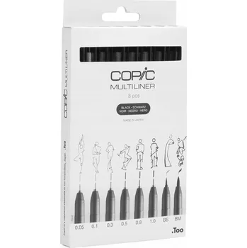 Dekorativní černý fix Copic 8 ks