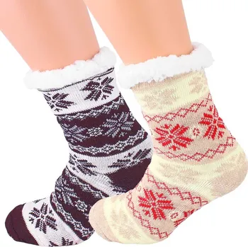 Dámské ponožky Dámské ponožky s kožešinou 2páry 4ks PK1 (Protiskluzové ponožky s kožešinou 2 páry v balení)