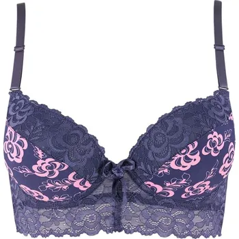 Podprsenka Latifana podprsenka s krajkou super push-up 3478 80B šedomodrá