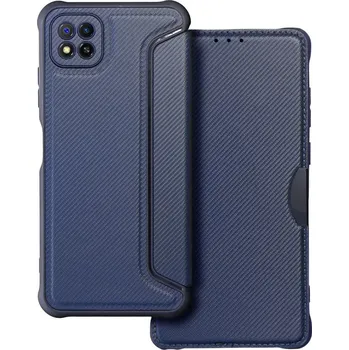 Forcell Luxusní karbonové knížkové pouzdro Razor Book pro SAMSUNG A22 5G , modrá 5903396171642