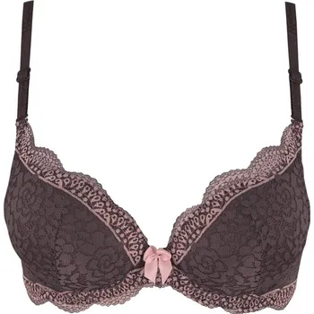 Podprsenka Afrodita push-up podprsenka s krajkou 80C tmavě šedá