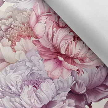 Látka s potiskem nepromokavý polyester TD/NS květiny světlé 42