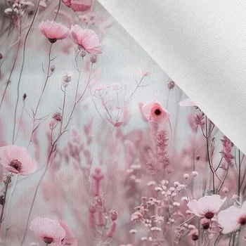 Látka matná na plavky, fitness oblečení květiny světlé 41