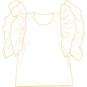 Elektronický střih / PDF dětské tričko s volánovými rukávy Bianca-158-170