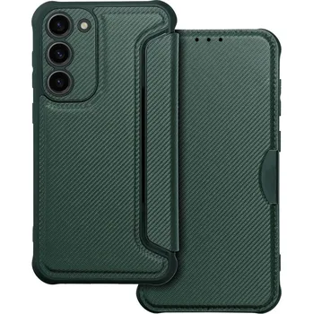 Pouzdro na mobilní telefon Forcell Luxusní karbonové knížkové pouzdro Razor Book pro SAMSUNG S23 Plus dark green 5903396185908