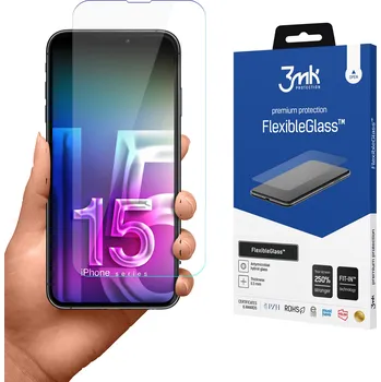 3MK Ochranné tvrzené sklo pro Apple iPhone 15 Plus - 3mk FlexibleGlass™ (5903108535427)